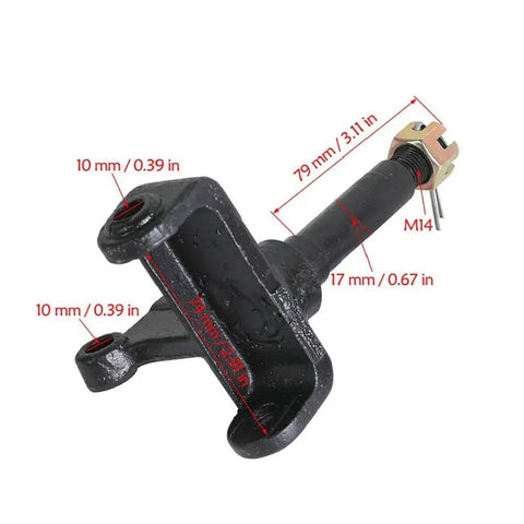 Front view of Front Steering Spindle Knuckles For Go Karts And ATV UTV Quad Buggy 4 Wheelers Left And Right Drum Brake Compatible.