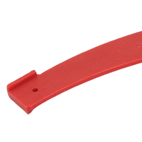 No Fuss Radius Template R100 To R300 adjustable red plastic corner guide for woodworking and DIY layout.