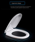 U Shape Bidet Toilet Seat With Soft Close Lid And Ergonomic Contour Featuring Quick Release Wash Cover and No Sweat Tool Free Install for smooth daily use, showing open lid.