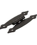 Antique H Hinge With Screws For Cabinet Doors, Retro Lace Cast Iron Hardware, black finish, visible detailing and texture