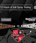 National Hardware N342-816 BB285 extra-heavy T-hinge in stainless steel; two hinges shown side-by-side in rust test.