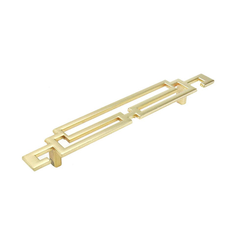 Gold Drawer Pulls 7 Inch Long Modern Cabinet Handles For Dresser And Furniture Hardware Set Of 2 With Screws; side view