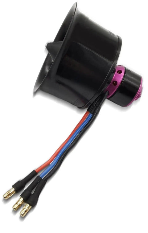 50mm EDF Brushless Motor With 4900KV On 3S LiPo For RC Jet Aircraft Up To 770g Thrust, dynamic balance tested with banana plugs soldered