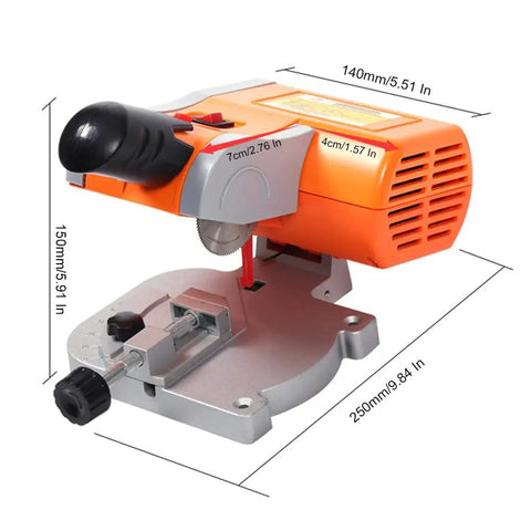 Compact 45 Degree Mini Benchtop Cut Off Saw For Wood Metal And Plastic With Clamping Tool Adjustable Cutting Angle Beast Fast 7800 RPM