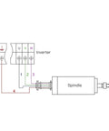 Wiring diagram for Beast Mode Heavy Duty CNC Water Cooled Spindle Built For Fast Routing And Metal Cutting Handles Killer Load Up To 7500W At 220V.