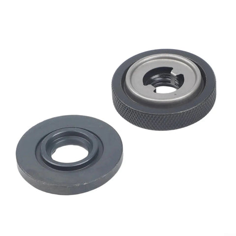 Heavy Duty Angle Grinder Flange Set With Beast Mode Inner Outer Clamps, solid metal plates for locking cutting discs tight.