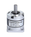 Planetary Gearbox For Nema 17 Stepper Motors With 10 To 1 Gear Ratio And 30 Arc Minute Backlash, front view, 9.5mm shaft