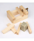 Top Shelf 2 Pack Mini Flat Pliers Vise Clamps For Woodworking Tables, Heavy Duty Cast Iron Hand Tools With Smooth Grip For Carving Engraving Projects And DIY Bench Work You Won't Believe! - wooden mini clamps and block on white background.