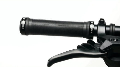 Bike Handlebar Grips Dual Lock-On Clamps, Grippy Ergonomic Rubber and Aluminum Alloy MTB BMX Downhill Grip, side view
