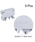 Easy Fit DIN Rail Mount Fuse Holder Terminal Blocks Grey Pack Of 5 ASK1 EN LD 220V For Distribution Panels close-up view