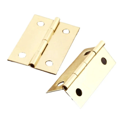 Beefy Four Hole Rotating Concealed Cabinet Hinges Set For Doors And Drawers, 10 Pieces, 35 By 22 Mm, Brass, Flat Hinges Display