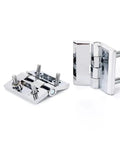 Heavy Duty Stud Screw Hinge for Industrial Machinery and Equipment Box Door 40x40mm Corner Bracket Locking Hinge Kit Bright Finish
