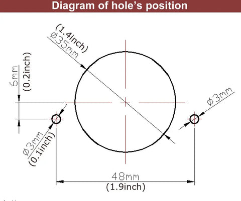 Diagram showing hole positions for Hinge Boring Drill Press For Woodworking Heavy Duty Electric Pneumatic Hole Puncher