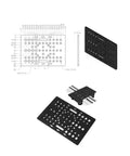 Groove Frame Connection Plate Kit For 3D Printers 20 To 80mm Wide Frames With Six Wheels Black Aluminum Solid POM Plate, black mounting plate
