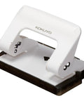 Two Hole Desk Punch For Documents With 17 Sheets Capacity Handy Rakuake Type Adjustable Guide Bar White Finish Japan Import