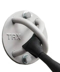 X Mount Wall And Ceiling Anchor For Suspension Trainers Beefy Heavy Duty Steel 4.5 Inch Plate mounted on wall with TRX strap