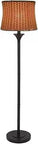 59.5 Inch Indoor Outdoor Floor Lamp With Basketweave Design, tan standing lamp showcasing coastal style, black base, weather-resistant