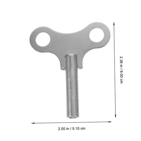 Rugged Pro Grade Steel Clock Winding Key For Wall And Alarm Clocks, Handy Repair Tool Built To Last, side view dimensions 2x2.36 in