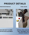 Killer Speed Automatic Electric Tube Cutter With Crisp Lcd Panel For Fast Precision Cuts Through Rubber Plastic Heat Shrink Tubing Industrial Grade Built Tough Slick Operation Gear showing operation interface and steel blade.