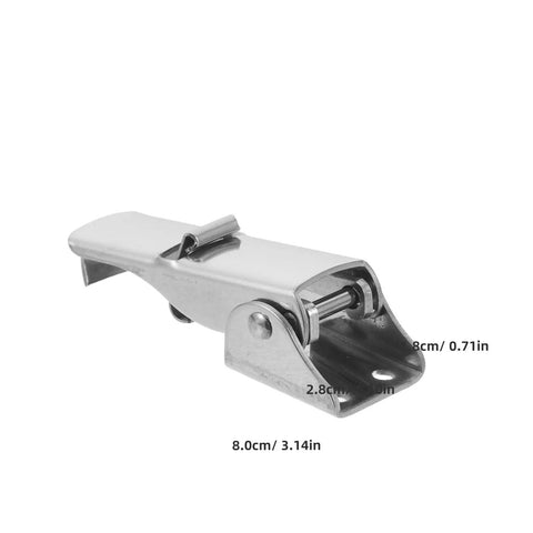 Heavy Duty Adjustable Toggle Latch Stainless Steel 2 Pack With Anti Slip Secure Installation Polished Fastening Clasp shown from the side.