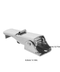 Rock Solid Heavy Duty Adjustable Stainless Steel Toggle Latch With Anti Slip Polished Fastening Clasp For Machinery Cabinet Doors Quick Installation Draw Lock Storage Box 2 Pack, side view with measurements.
