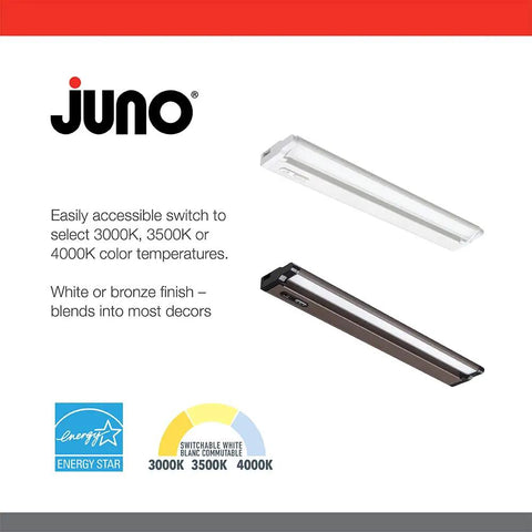 Energy Star Swivel LED Under Cabinet Light 22 Inch With 90CRI In White Finish Choose 3000K 3500K Or 4000K CCT