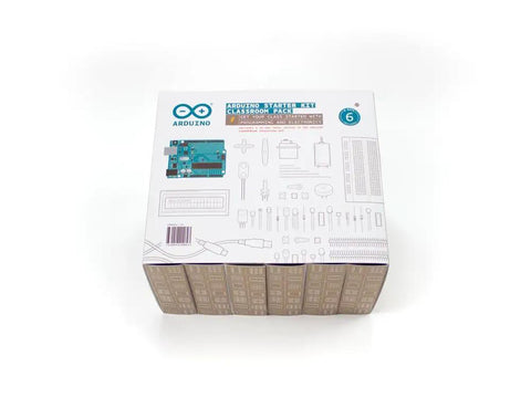Six Pack Arduino Starter Kits For Classroom Use With English Projects Book box set front view