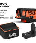 Compact Self Leveling Laser Level With Plumb Spot, Bright Green Cross Lines, 75 Foot Range, Class 2 Laser, accessories included
