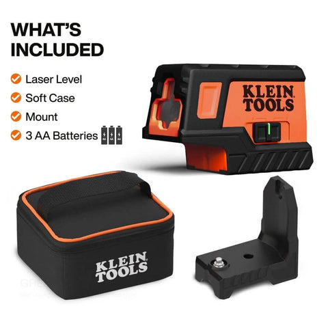 Compact Self Leveling Laser Level With Plumb Spot, Bright Green Cross Lines, 75 Foot Range, Class 2 Laser, accessories included