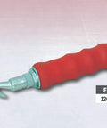 QLT Pull Tie Wire Twister with red rubber grip handle for concrete rebar tying, 12 inch length, shown in side view on product card.
