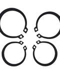 Image of 300 Piece E Clip Kit With 2mm To 32mm External Retaining Rings Set In Hardened Metal, showing four circlips on white background.