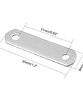 Close-up of 30mm by 8mm flat corner brace from 10 Pack Repair Plate Set 30mm by 8mm Flat Corner Brace Bracket Connector For Quick Fixes And Mending, Silver Tone Metal Hardware For Home, Garage, And Workshop Projects