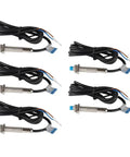 5 Pack M8 Inductive Proximity Sensor LJ8A3-2-Z BX Non Contact 2mm Sensing Distance With 1.2m Wire For Industrial Automation Systems And Robotics Great For Bulk Deployments In Workshops And On The Shop Floor., five M8 brass inductive sensors with 1.2m wire