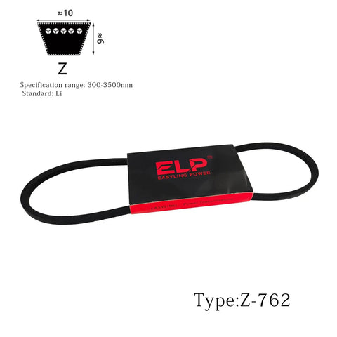 Rock Solid Easyling Power Z 762 Rubber V Belt Transmission Drive With 762 Mm Inner Circ and 40 Degree Angle For Heavy Duty Machinery and Long Lasting Grip displayed with label and dimensions.