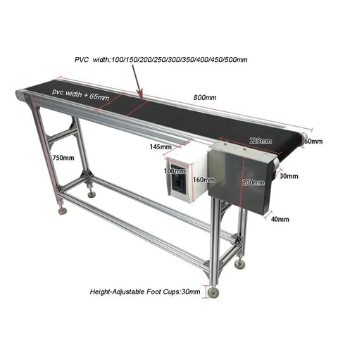 Rugged Belt Conveyor System With Adjustable Speed And Aluminum Frame For Industrial Transport And Fast Sorting