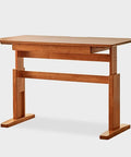Fully Adjustable Standing Desk With Two Spacious Drawers And Ergonomic Sit Stand Design Smooth Glide Solid Wood Surface, side view.