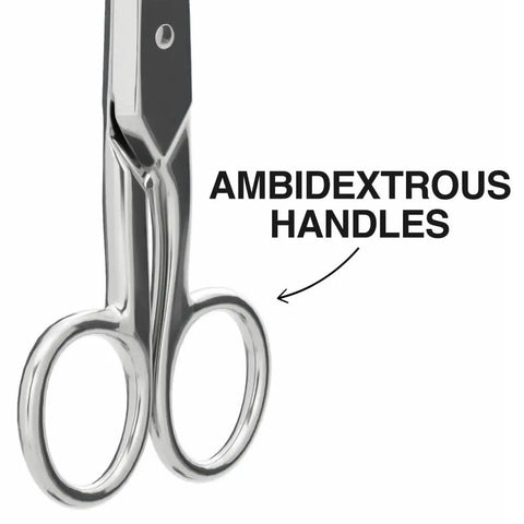 Workhorse Pro Grade Stainless Steel Electrician Scissors 5.25 Inch with ambidextrous free-fall handle detail