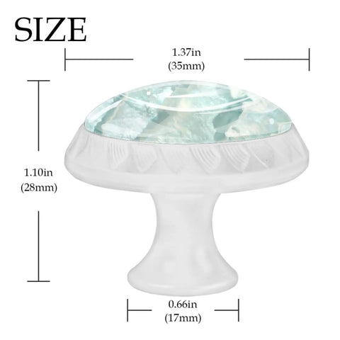 Slick Teal Agate Crystal Glass Cabinet Pulls 4 Pack For Dressers Kitchen Cabinets And Vanities showing size dimensions 1.37in by 1.10in