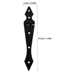 Beefy Heavy Duty Iron Gate Hinges Set For Outdoor Fences And Yard Gates, 10 Piece Replacement Hinge Kit with dimensions shown