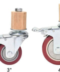 Built Tough Pro Grade Heavy Duty Polyurethane Swivel Caster Wheels With Threaded Stem For Smooth Trolley And Console Workbench Moving Rolling Quietly On Hard Flooring Today, 3" and 4" sizes.