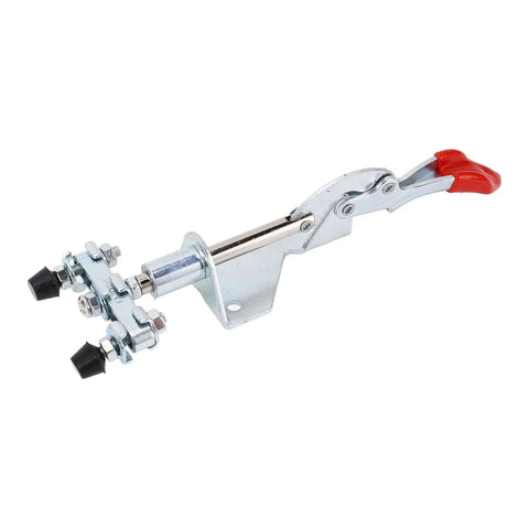 Push Pull Action Toggle Clamp 45kg Heavy Duty Clamp for Workshop Tasks, durable iron, easy mount base with three holes, adjustable tip.