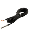 Rugged Stainless Steel Temperature Probe Sensor With 10 Meter Waterproof Cable For Remote Monitoring Gear In Large Industrial Spaces Refrigeration Units Telecom Rooms And Enclosures, coiled cable