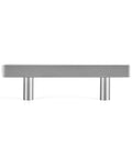 Front view of 30 Pack Brushed Nickel Square Cabinet Pulls 5 Inch Overall Length With 3 Inch Center Mount Half Inch Width