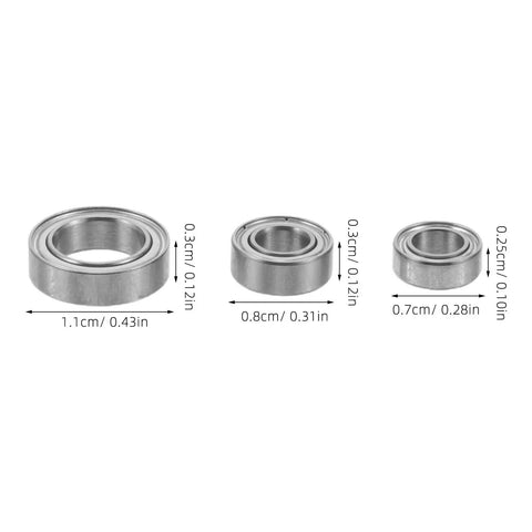Beefed Up RC Vehicle Bearing Kit 30 Pcs Fits WLtoys One Fourteen 144001 Upgrade Kit With Precision Metal Bearings For Sturdier Wheels And Smoother Rides In RC Cars, 3 sizes shown