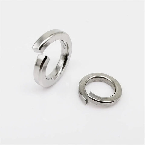 All In One Stainless Steel Spring Lock Washer Kit, 1035-Piece Assortment, 304 A2 Stainless, Sizes M1.6 M2 M2.5 M3 M3.5 M4 M5 M6, Elastic Gasket Set For Vibrations And Loosening, Great For Home, Auto, And Workshop Repairs, two stainless spring lock washers