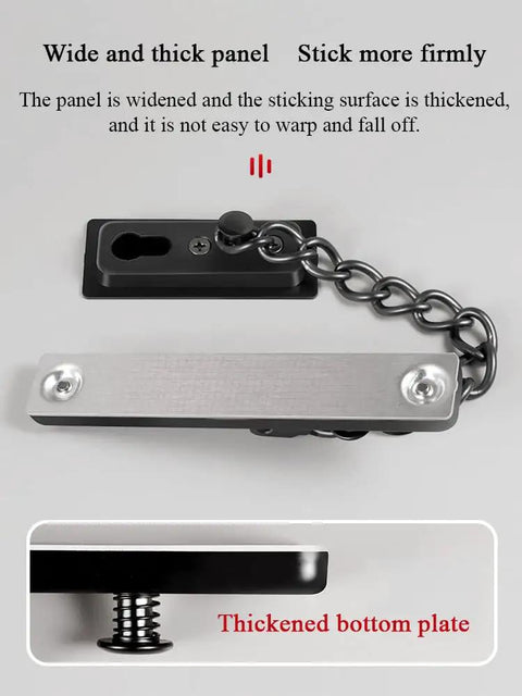 Stainless Steel Door Chain Lock Heavy Duty Sliding Bolt Gate Latch featuring wide thick panel and reinforced base for durability.