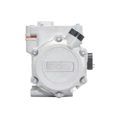 Top Shelf 48V Dc Electric Car Ac Compressor Built For Ev Rides Super Quiet And Power Efficient OEM quality compressor front view.