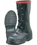 Men's 15 Inch Rubber Overboots Supersized Waterproof Boot Covers Industrial Heavy Duty Rain Gear, side view showing buckled design.
