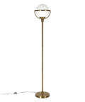 Globe And Stem Floor Lamp With White Glass Shade In Blackened Bronze For Living Rooms, Bedrooms, Or Offices, Tall 68 Inch Modern Glam Lighting Fixture With Soft Diffused Light