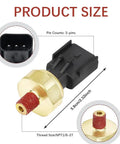 Engine Oil Pressure Sensor Switch Replacement For 5149064AA And 5149062AA with 3-pin connector and gold metal finish.